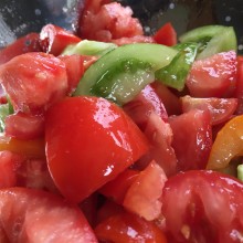 Super tasty bruschetta with heritage tomatoes